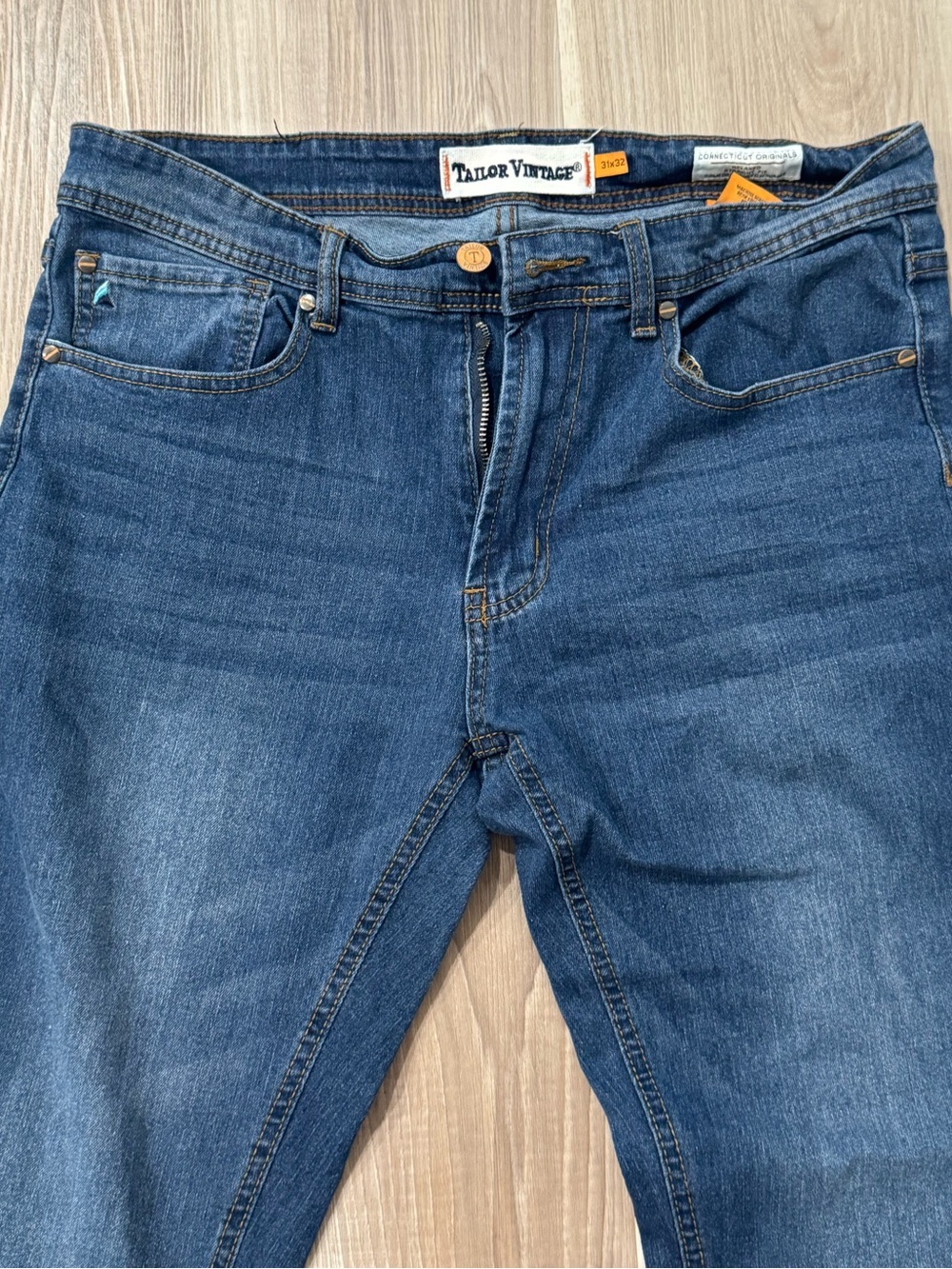 Tailor Vintage Dark Blue Straight-Leg Men's Jeans - Picture 2 of 6